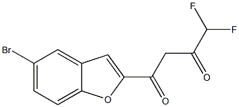 1-(5-bromo-1-benzofuran-2-yl)-4,4-difluorobutane-1,3-dione,,结构式