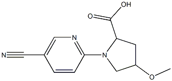 1-(5-cyanopyridin-2-yl)-4-methoxypyrrolidine-2-carboxylic acid Struktur