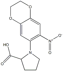 1-(7-nitro-2,3-dihydro-1,4-benzodioxin-6-yl)pyrrolidine-2-carboxylic acid Structure