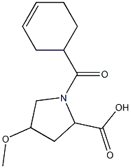 1-(cyclohex-3-en-1-ylcarbonyl)-4-methoxypyrrolidine-2-carboxylic acid Structure