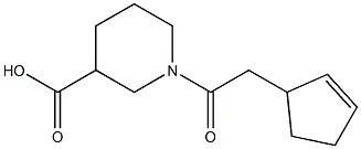 1-(cyclopent-2-en-1-ylacetyl)piperidine-3-carboxylic acid Structure