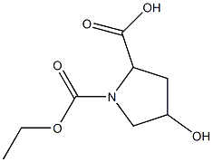 1-(ethoxycarbonyl)-4-hydroxypyrrolidine-2-carboxylic acid Struktur