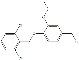 1,3-dichloro-2-[4-(chloromethyl)-2-ethoxyphenoxymethyl]benzene,,结构式