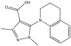 1,3-dimethyl-5-(1,2,3,4-tetrahydroquinolin-1-yl)-1H-pyrazole-4-carboxylic acid 化学構造式