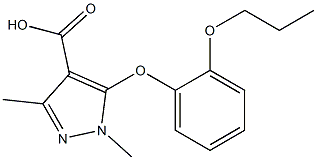 1,3-dimethyl-5-(2-propoxyphenoxy)-1H-pyrazole-4-carboxylic acid Structure
