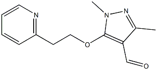 1,3-dimethyl-5-[2-(pyridin-2-yl)ethoxy]-1H-pyrazole-4-carbaldehyde,,结构式