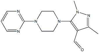 1,3-dimethyl-5-[4-(pyrimidin-2-yl)piperazin-1-yl]-1H-pyrazole-4-carbaldehyde Structure