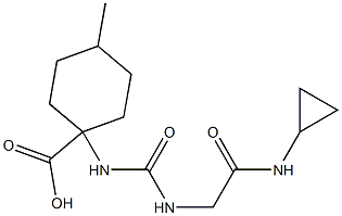 1-[({[2-(cyclopropylamino)-2-oxoethyl]amino}carbonyl)amino]-4-methylcyclohexanecarboxylic acid,,结构式