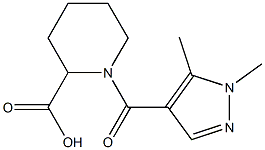 1-[(1,5-dimethyl-1H-pyrazol-4-yl)carbonyl]piperidine-2-carboxylic acid|