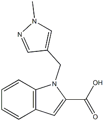 1-[(1-methyl-1H-pyrazol-4-yl)methyl]-1H-indole-2-carboxylic acid 化学構造式