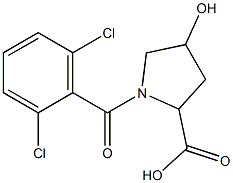 1-[(2,6-dichlorophenyl)carbonyl]-4-hydroxypyrrolidine-2-carboxylic acid Structure