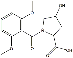 1-[(2,6-dimethoxyphenyl)carbonyl]-4-hydroxypyrrolidine-2-carboxylic acid Structure