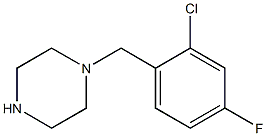 1-[(2-chloro-4-fluorophenyl)methyl]piperazine,,结构式