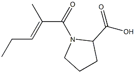 1-[(2E)-2-methylpent-2-enoyl]pyrrolidine-2-carboxylic acid|