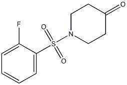 1-[(2-fluorophenyl)sulfonyl]piperidin-4-one,,结构式