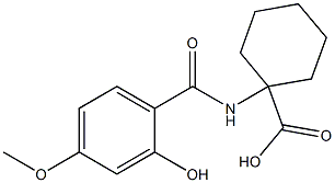 1-[(2-hydroxy-4-methoxybenzoyl)amino]cyclohexanecarboxylic acid Structure