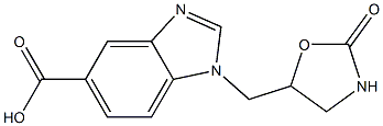 1-[(2-oxo-1,3-oxazolidin-5-yl)methyl]-1H-1,3-benzodiazole-5-carboxylic acid Struktur