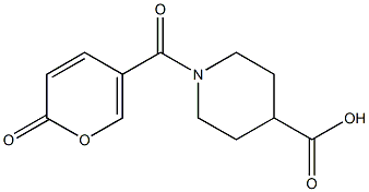 1-[(2-oxo-2H-pyran-5-yl)carbonyl]piperidine-4-carboxylic acid 化学構造式