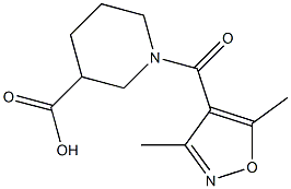 1-[(3,5-dimethyl-1,2-oxazol-4-yl)carbonyl]piperidine-3-carboxylic acid 结构式