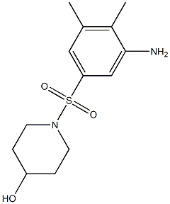 1-[(3-amino-4,5-dimethylbenzene)sulfonyl]piperidin-4-ol Struktur