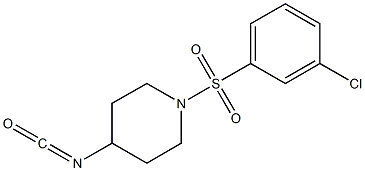 1-[(3-chlorobenzene)sulfonyl]-4-isocyanatopiperidine 结构式