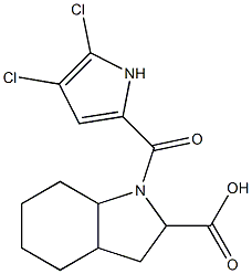 1-[(4,5-dichloro-1H-pyrrol-2-yl)carbonyl]-octahydro-1H-indole-2-carboxylic acid 化学構造式