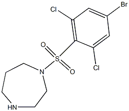 1-[(4-bromo-2,6-dichlorobenzene)sulfonyl]-1,4-diazepane 化学構造式