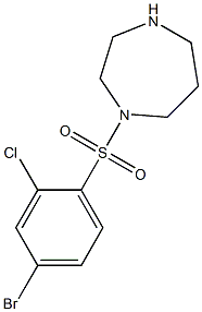 1-[(4-bromo-2-chlorobenzene)sulfonyl]-1,4-diazepane Structure