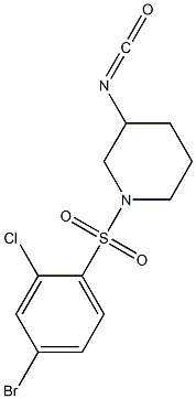 1-[(4-bromo-2-chlorobenzene)sulfonyl]-3-isocyanatopiperidine Struktur