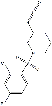 1-[(4-bromo-2-chlorobenzene)sulfonyl]-3-isocyanatopiperidine Structure