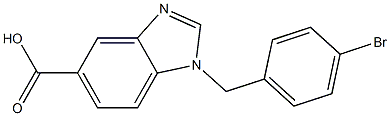 1-[(4-bromophenyl)methyl]-1H-1,3-benzodiazole-5-carboxylic acid 化学構造式