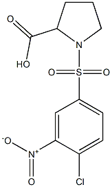 1-[(4-chloro-3-nitrobenzene)sulfonyl]pyrrolidine-2-carboxylic acid,,结构式
