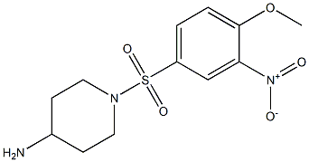 1-[(4-methoxy-3-nitrobenzene)sulfonyl]piperidin-4-amine Struktur