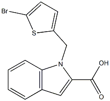 1-[(5-bromothiophen-2-yl)methyl]-1H-indole-2-carboxylic acid Struktur