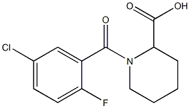 1-[(5-chloro-2-fluorophenyl)carbonyl]piperidine-2-carboxylic acid 结构式
