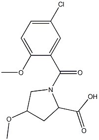 1-[(5-chloro-2-methoxyphenyl)carbonyl]-4-methoxypyrrolidine-2-carboxylic acid Struktur