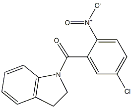 1-[(5-chloro-2-nitrophenyl)carbonyl]-2,3-dihydro-1H-indole 化学構造式