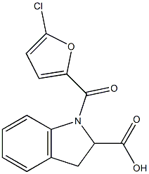 1-[(5-chlorofuran-2-yl)carbonyl]-2,3-dihydro-1H-indole-2-carboxylic acid,,结构式