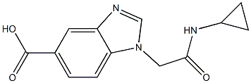 1-[(cyclopropylcarbamoyl)methyl]-1H-1,3-benzodiazole-5-carboxylic acid 结构式