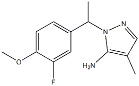 1-[1-(3-fluoro-4-methoxyphenyl)ethyl]-4-methyl-1H-pyrazol-5-amine Struktur