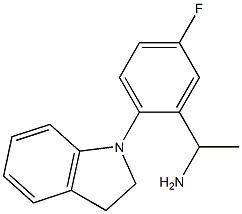 1-[2-(2,3-dihydro-1H-indol-1-yl)-5-fluorophenyl]ethan-1-amine 结构式