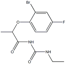 1-[2-(2-bromo-4-fluorophenoxy)propanoyl]-3-ethylurea Struktur