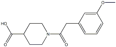 1-[2-(3-methoxyphenyl)acetyl]piperidine-4-carboxylic acid,,结构式