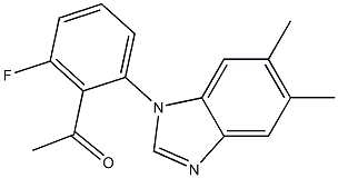 1-[2-(5,6-dimethyl-1H-1,3-benzodiazol-1-yl)-6-fluorophenyl]ethan-1-one,,结构式