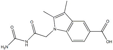 1-[2-(carbamoylamino)-2-oxoethyl]-2,3-dimethyl-1H-indole-5-carboxylic acid Struktur