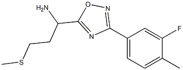 1-[3-(3-fluoro-4-methylphenyl)-1,2,4-oxadiazol-5-yl]-3-(methylsulfanyl)propan-1-amine Structure