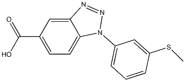 1-[3-(methylsulfanyl)phenyl]-1H-1,2,3-benzotriazole-5-carboxylic acid Struktur
