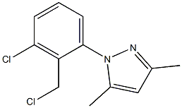 1-[3-chloro-2-(chloromethyl)phenyl]-3,5-dimethyl-1H-pyrazole,,结构式