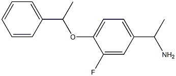 1-[3-fluoro-4-(1-phenylethoxy)phenyl]ethan-1-amine 结构式