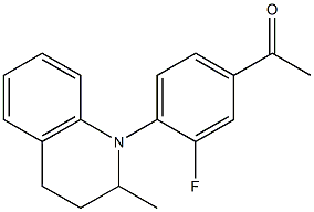 1-[3-fluoro-4-(2-methyl-1,2,3,4-tetrahydroquinolin-1-yl)phenyl]ethan-1-one,,结构式